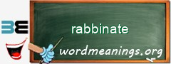 WordMeaning blackboard for rabbinate